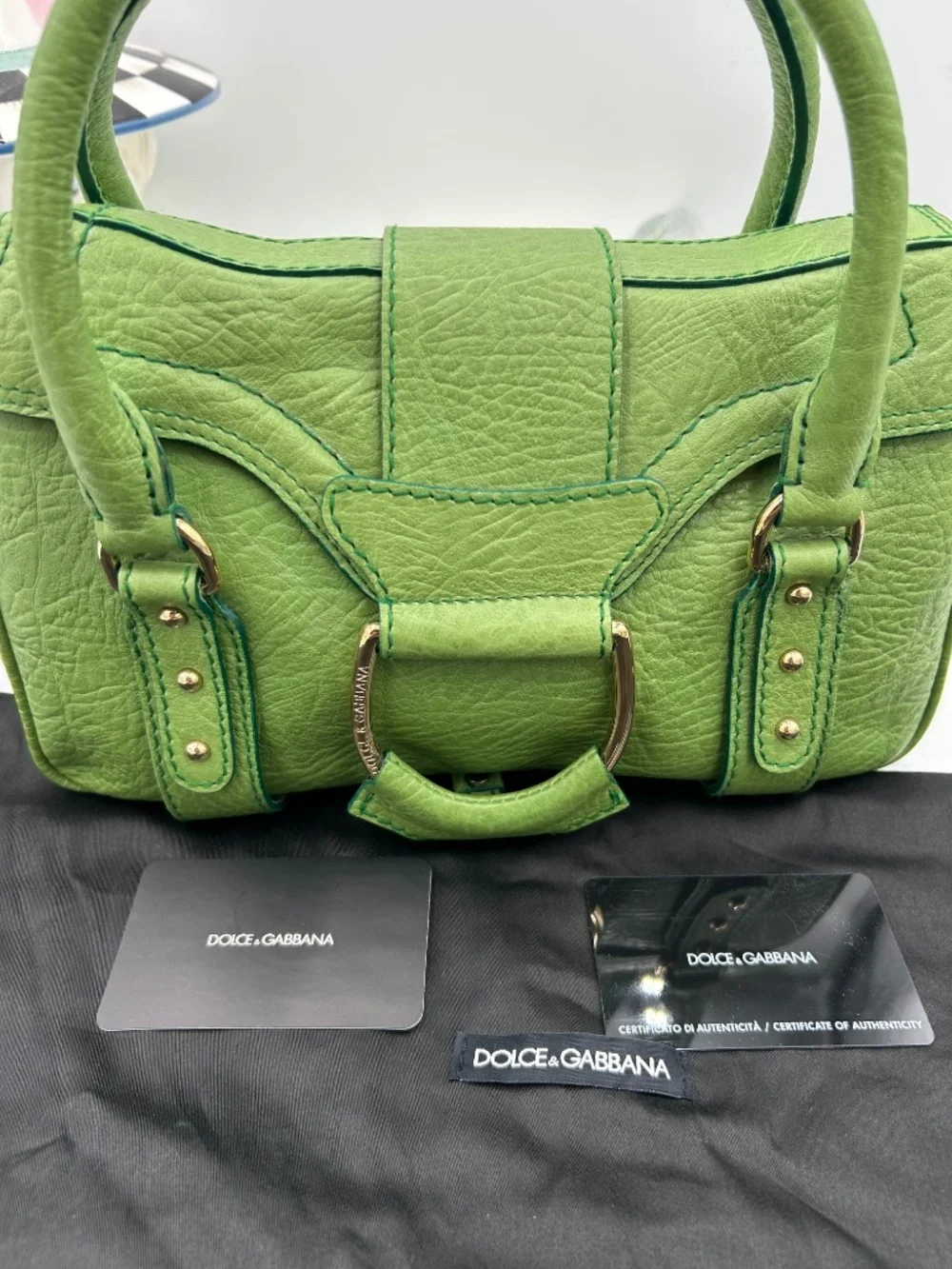 Women’s vintage Y2K-era Dolce & Gabbana Leather Sachel. Made in Italy.